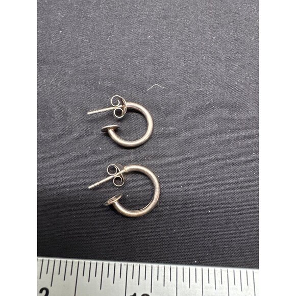 Thailand Jewelry - Vintage Sterling Silver 925 Open Hoop Earrings Silver Hoops Minimalist Thailand